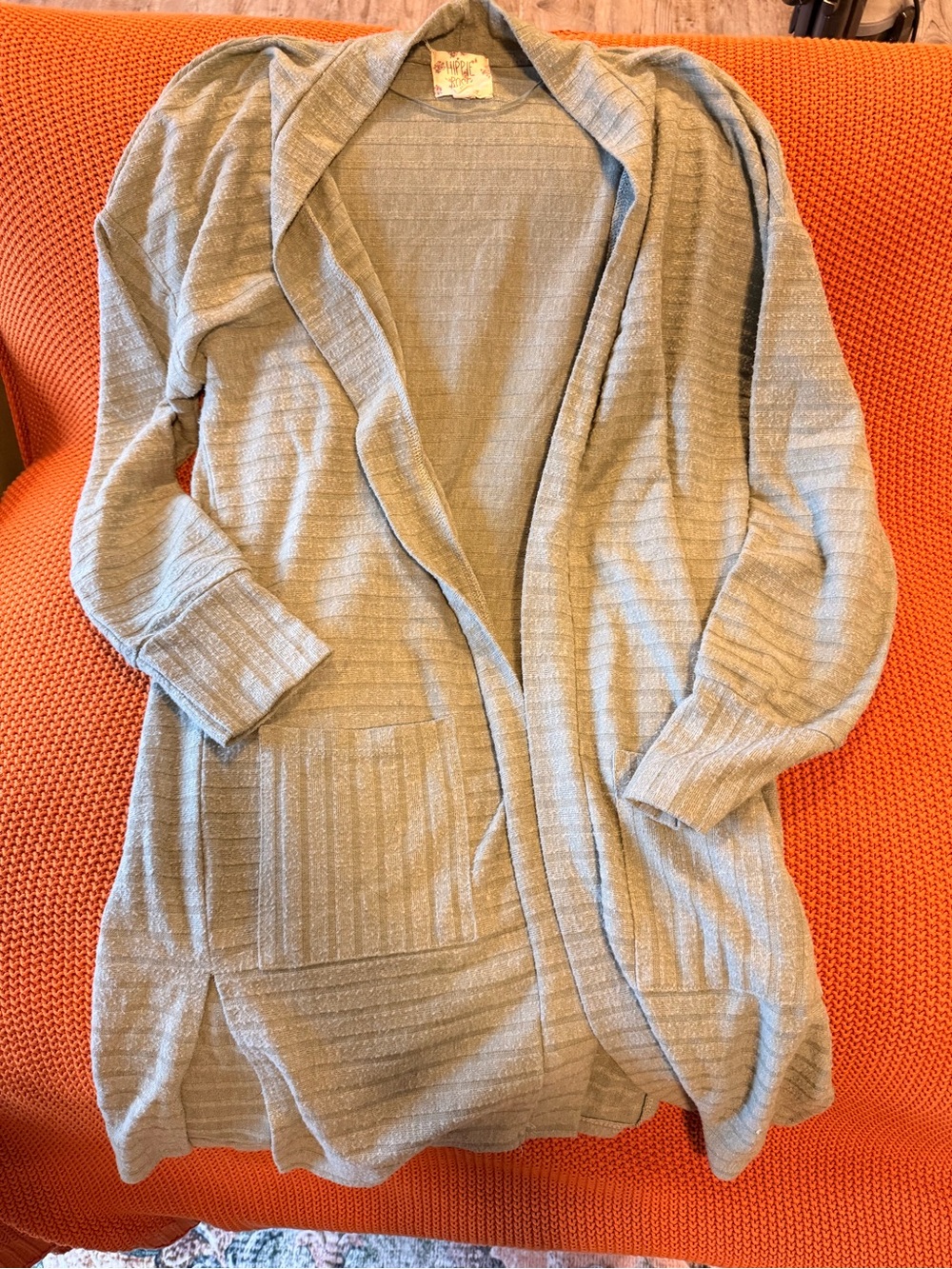 Hippie Rose - Sage - Knit Open-Front Cardigan
